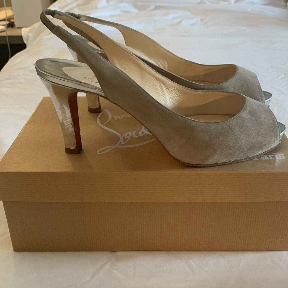 COPY - COPY - Christian Louboutin suede pumps w silver heels Size 39.5.  (9.5)